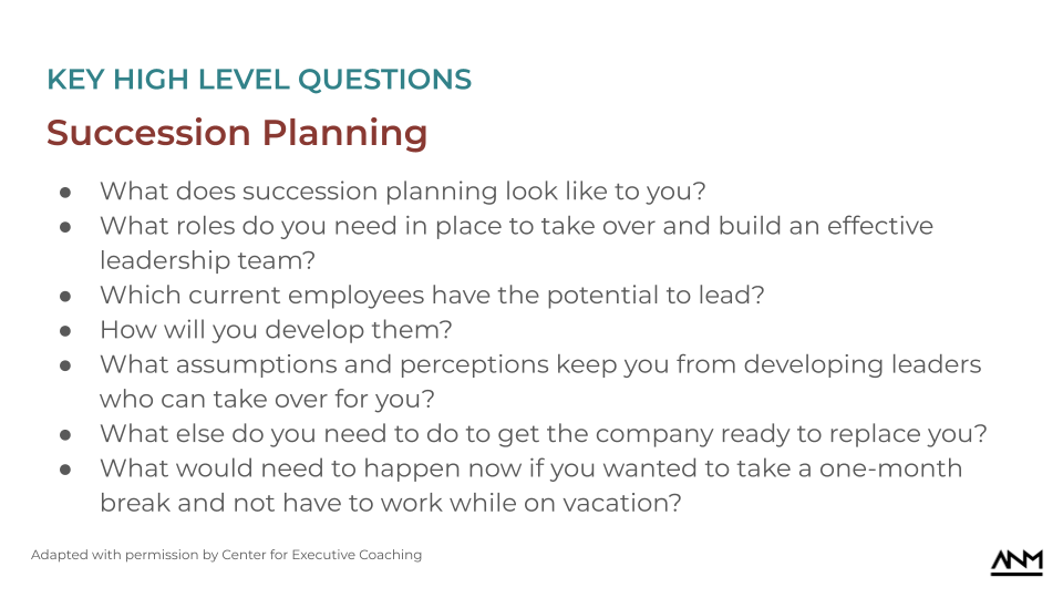 Key questions you can ask yourself related to succession planning as a leader